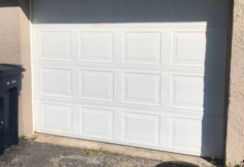 Finished painted garage door with improved curb appeal at Newark NJ residence